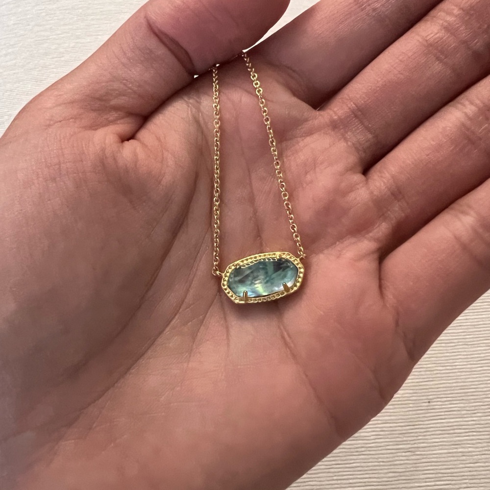 Kendra Scott Necklace Elegant Gold and Turquoise Pendant